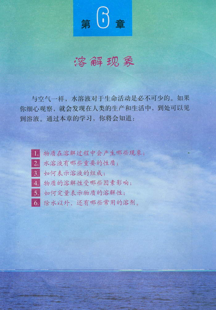 第六章溶解现象章首页