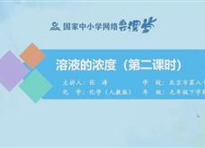 国家中小学网络云平台在线教学:人教版九年级化学《课题9.3 溶液的浓度(第2课时》同步课程视频(张涛)